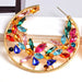 Wholesale Round Colored Rhinestone Plating Alloy Earrings JDC-ES-SK027 Earrings 深刻 Wholesale Jewelry JoyasDeChina Joyas De China