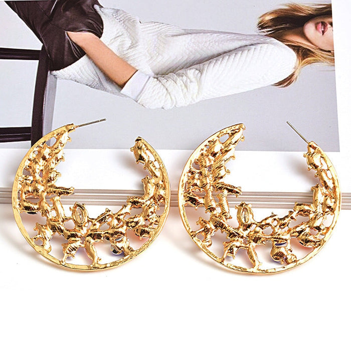 Wholesale Round Colored Rhinestone Plating Alloy Earrings JDC-ES-SK027 Earrings 深刻 Wholesale Jewelry JoyasDeChina Joyas De China