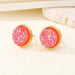 Wholesale Round Resin Glitter Metal Earrings MOQ≥6 JDC-ES-Juej001 Earrings 觉际 Wholesale Jewelry JoyasDeChina Joyas De China