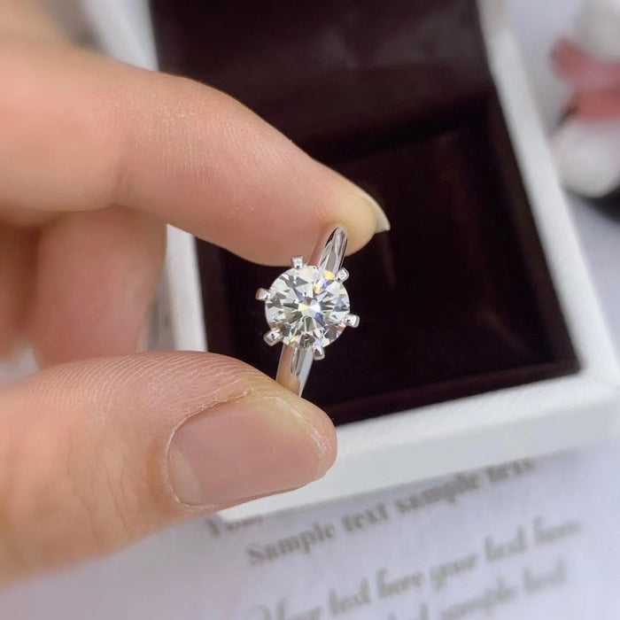 Wholesale S925 silver morsonite ring JDC-RS-BLX083 Rings 宝来兴 5MM A Wholesale Jewelry JoyasDeChina Joyas De China