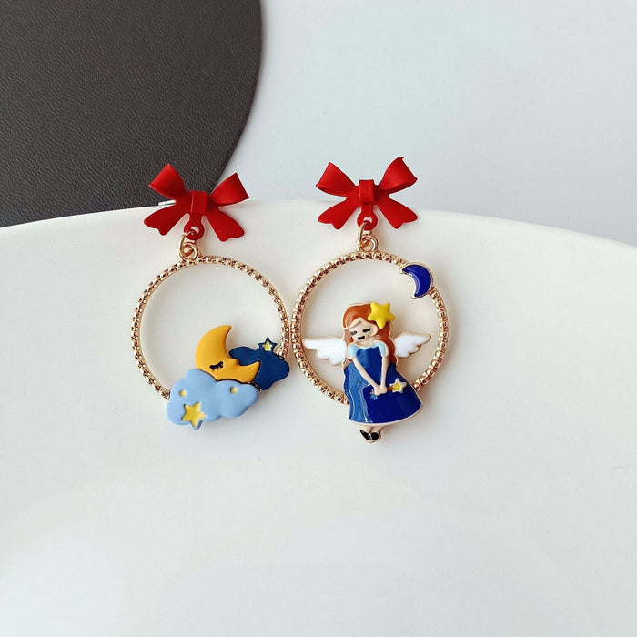 Wholesale S925 Silver Needle Alloy Enamel Paint Bow Earrings MOQ≥2 JDC-ES-YKT001 Earrings 艺凯特 Wholesale Jewelry JoyasDeChina Joyas De China