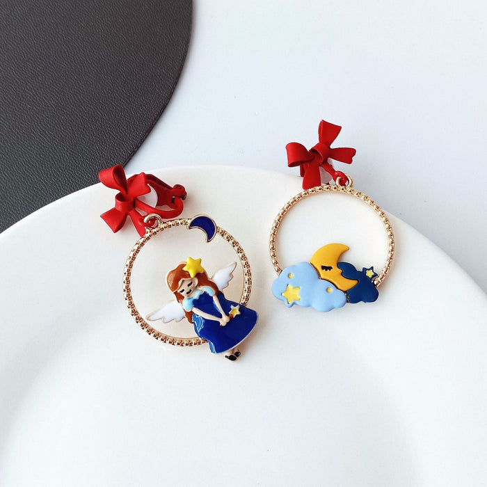 Wholesale S925 Silver Needle Alloy Enamel Paint Bow Earrings MOQ≥2 JDC-ES-YKT001 Earrings 艺凯特 Wholesale Jewelry JoyasDeChina Joyas De China