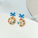 Wholesale S925 Silver Needle Alloy Enamel Paint Bow Earrings MOQ≥2 JDC-ES-YKT001 Earrings 艺凯特 Wholesale Jewelry JoyasDeChina Joyas De China