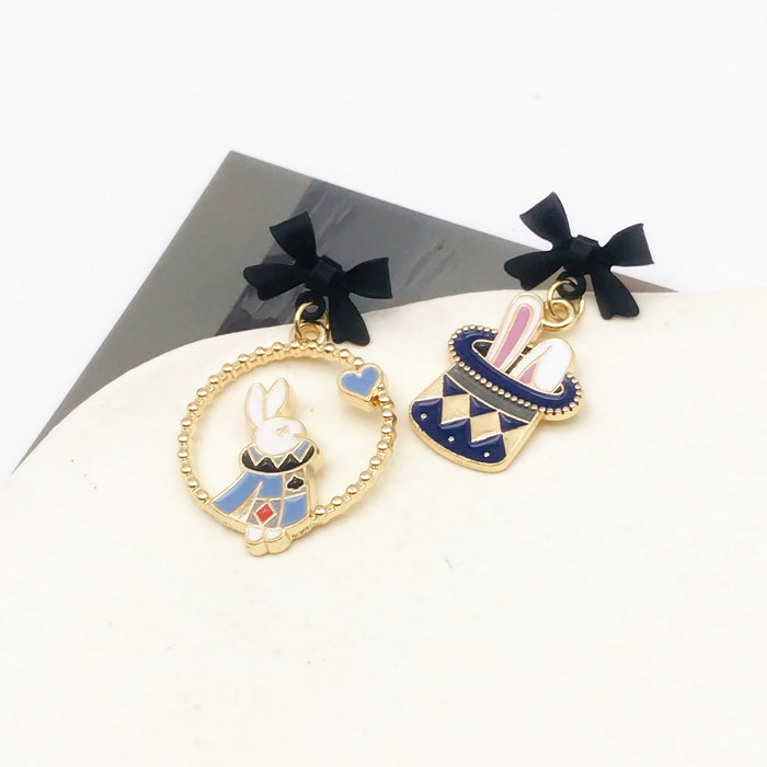 Wholesale S925 Silver Needle Alloy Enamel Paint Bow Earrings MOQ≥2 JDC-ES-YKT001 Earrings 艺凯特 als ed Wholesale Jewelry JoyasDeChina Joyas De China