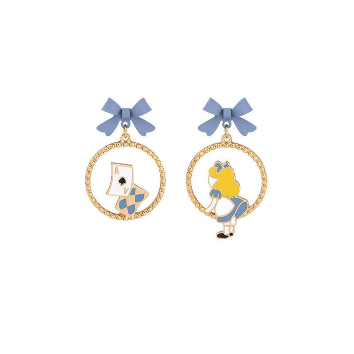 Wholesale S925 Silver Needle Alloy Enamel Paint Bow Earrings MOQ≥2 JDC-ES-YKT001 Earrings 艺凯特 blue Wholesale Jewelry JoyasDeChina Joyas De China