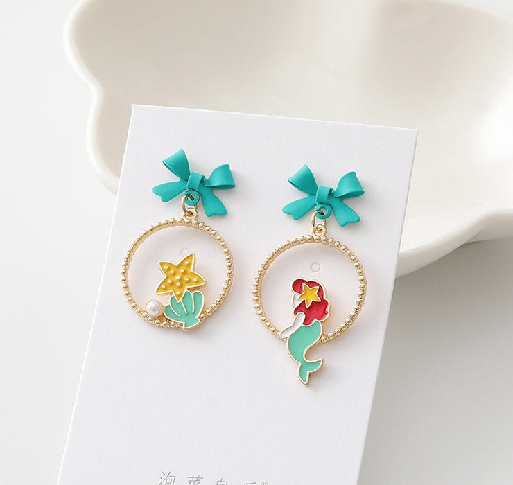 Wholesale S925 Silver Needle Alloy Enamel Paint Bow Earrings MOQ≥2 JDC-ES-YKT001 Earrings 艺凯特 green Wholesale Jewelry JoyasDeChina Joyas De China