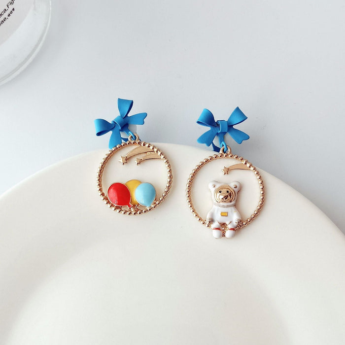 Wholesale S925 Silver Needle Alloy Enamel Paint Bow Earrings MOQ≥2 JDC-ES-YKT001 Earrings 艺凯特 rqq ear clip Wholesale Jewelry JoyasDeChina Joyas De China