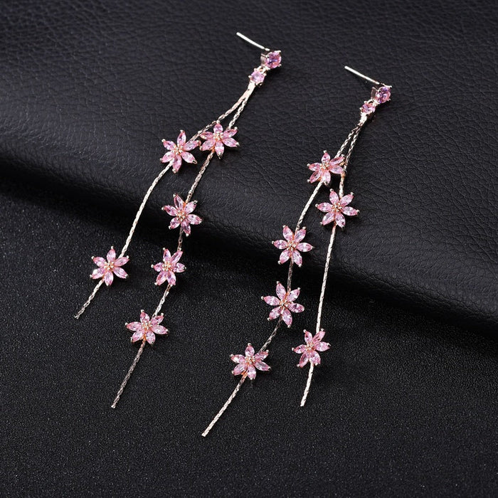 Wholesale S925 Silver Needle Copper Zircon Tassel Earrings JDC-ES-XuF105 Earrings 旭帆 Wholesale Jewelry JoyasDeChina Joyas De China