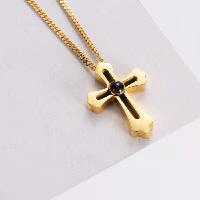 Wholesale S925 Sterling Silver Cross Couple Necklace JDC-NE-MZY001 Necklaces 梦峥缘 gold S925 Sterling Silver Wholesale Jewelry JoyasDeChina Joyas De China
