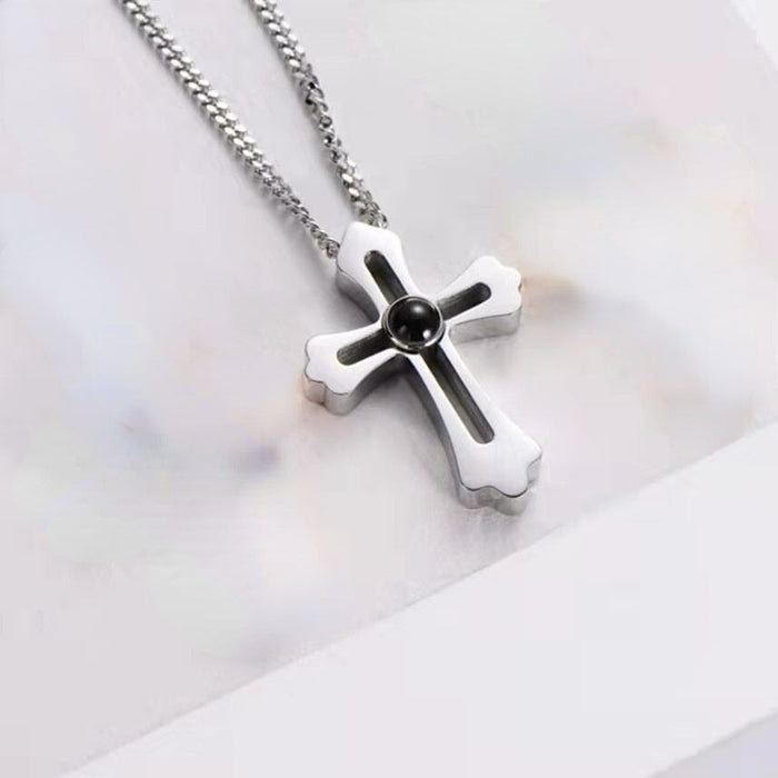 Wholesale S925 Sterling Silver Cross Couple Necklace JDC-NE-MZY001 Necklaces 梦峥缘 white S925 Sterling Silver Wholesale Jewelry JoyasDeChina Joyas De China