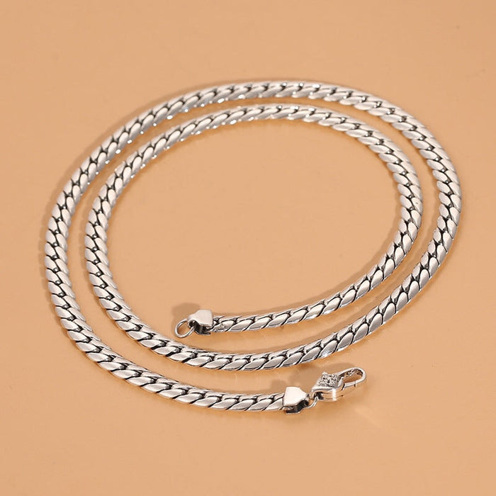 Wholesale S925 Sterling Silver Cuban Chain Necklace JDC-NE-TaiYi001 Necklaces 泰艺 [3mm thick] 50cm S925 Silver Wholesale Jewelry JoyasDeChina Joyas De China