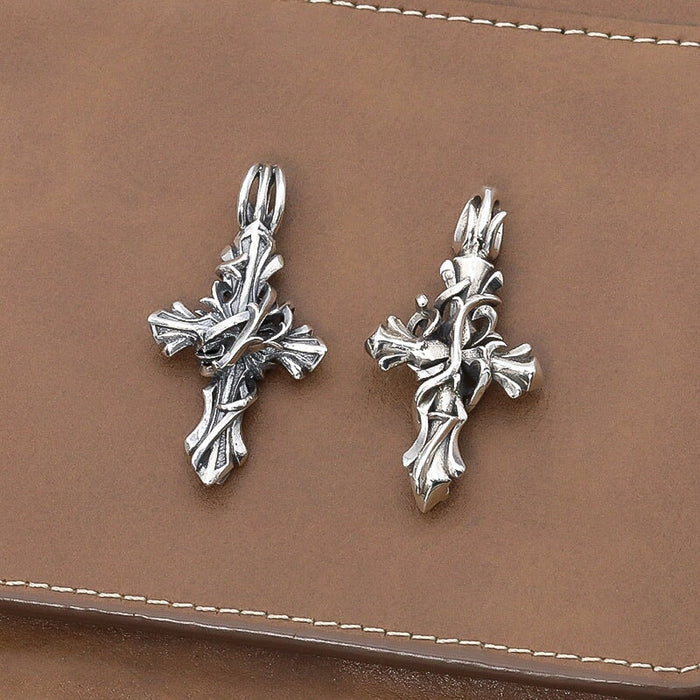 Wholesale S925 Sterling Silver Vine Cross Pendant Charms JDC-CS-XiangT001 charms 祥泰 Wholesale Jewelry JoyasDeChina Joyas De China