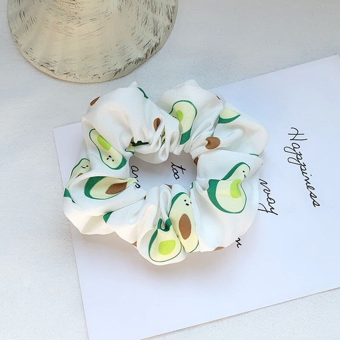 Wholesale satin rubber band avocado printing hair bands JDC-HS-H423 Hair Scrunchies 妙德 1 Wholesale Jewelry JoyasDeChina Joyas De China