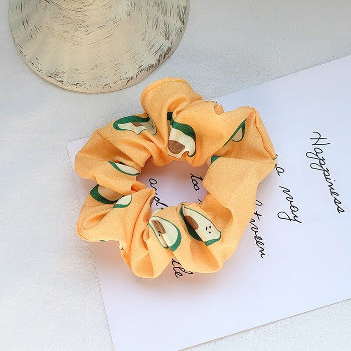 Wholesale satin rubber band avocado printing hair bands JDC-HS-H423 Hair Scrunchies 妙德 3 Wholesale Jewelry JoyasDeChina Joyas De China