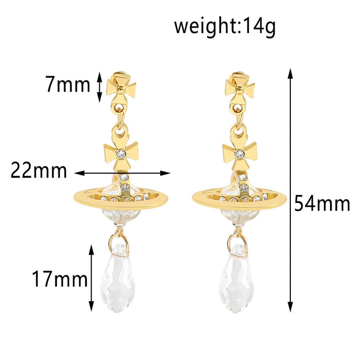 Wholesale Saturn diamond inlaid stereo Earrings JDC-ES-ZhuoX001 Earrings 卓星 Wholesale Jewelry JoyasDeChina Joyas De China