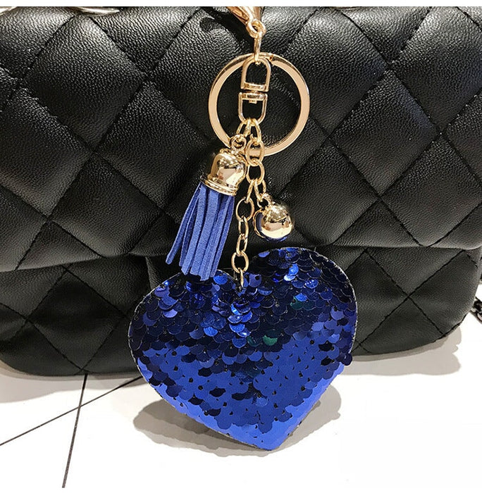 Wholesale Sequin Heart Shape Metal Keychain JDC-KC-FeiRun039 Keychains 飞润 Wholesale Jewelry JoyasDeChina Joyas De China