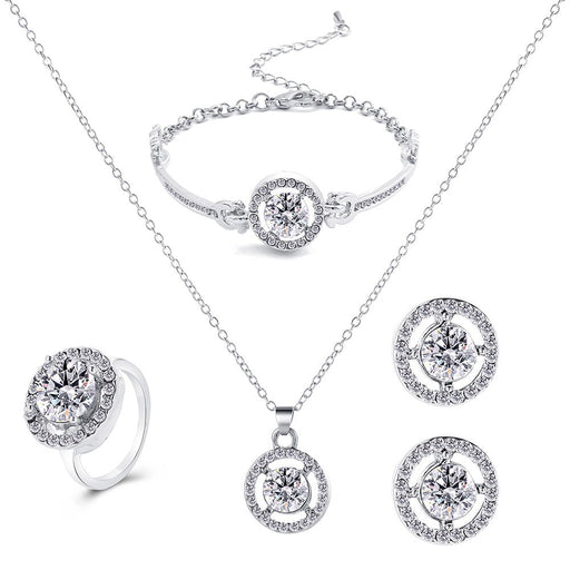 Wholesale set rhinestone necklace stud earring bracelet ring four-piece set JDC-RS-F081 Rings 韩之尚 5526302 Wholesale Jewelry JoyasDeChina Joyas De China