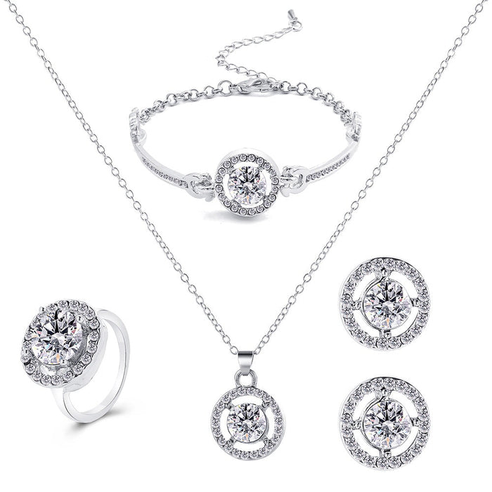 Wholesale set rhinestone necklace stud earring bracelet ring four-piece set JDC-RS-F081 Rings 韩之尚 5526302 Wholesale Jewelry JoyasDeChina Joyas De China