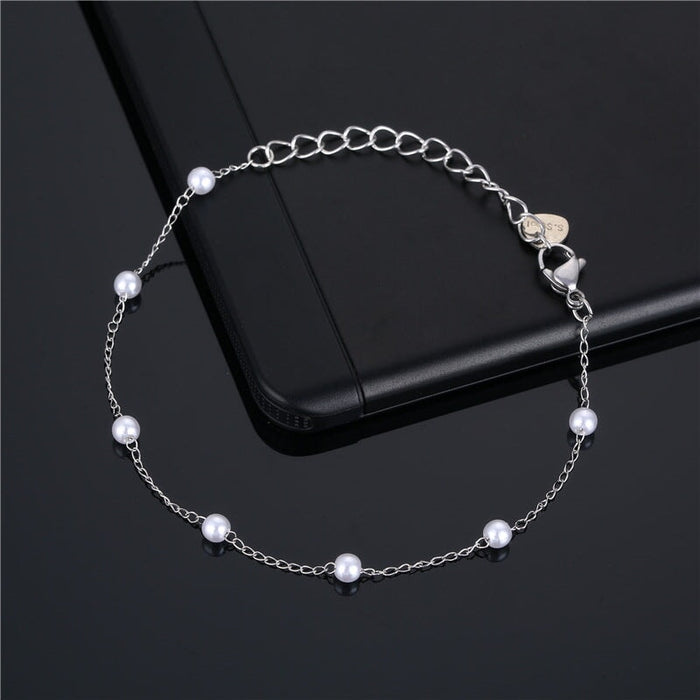 Wholesale seven color drip pearl rhinestone bohemian stainless steel bracelet JDC-BT-Mingm002 Bracelet 敏萌 Wholesale Jewelry JoyasDeChina Joyas De China