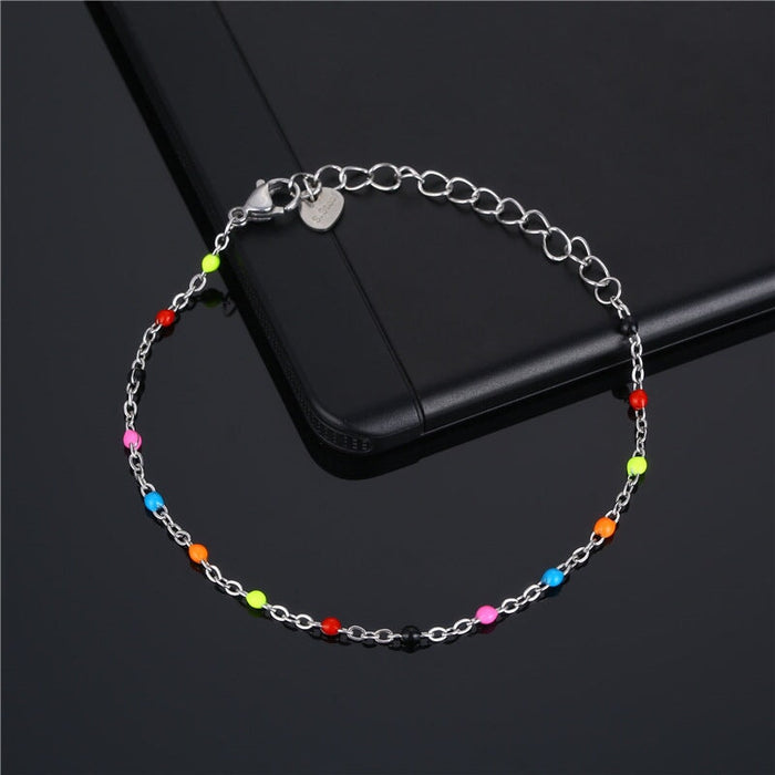 Wholesale seven color drip pearl rhinestone bohemian stainless steel bracelet JDC-BT-Mingm002 Bracelet 敏萌 Wholesale Jewelry JoyasDeChina Joyas De China