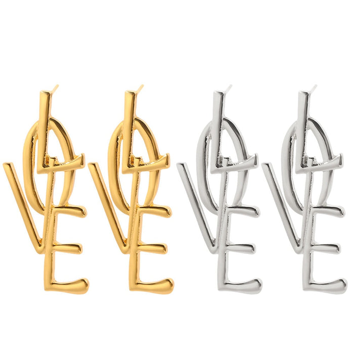 Wholesale sexy exaggerated metal Love Earrings MOQ≥10 JDC-ES-ZhuoX009 Earrings 卓星 set MOQ10 Wholesale Jewelry JoyasDeChina Joyas De China