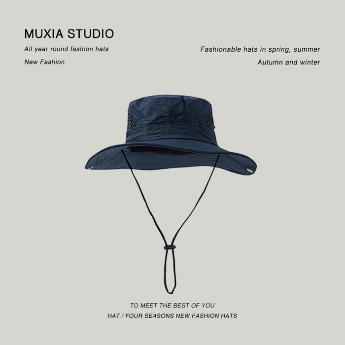 Wholesale Shade Breathable Outdoor Polyester Hiking Hat JDC-FH-Muxia012 Fashionhat 沐夏 dark blue one size Wholesale Jewelry JoyasDeChina Joyas De China