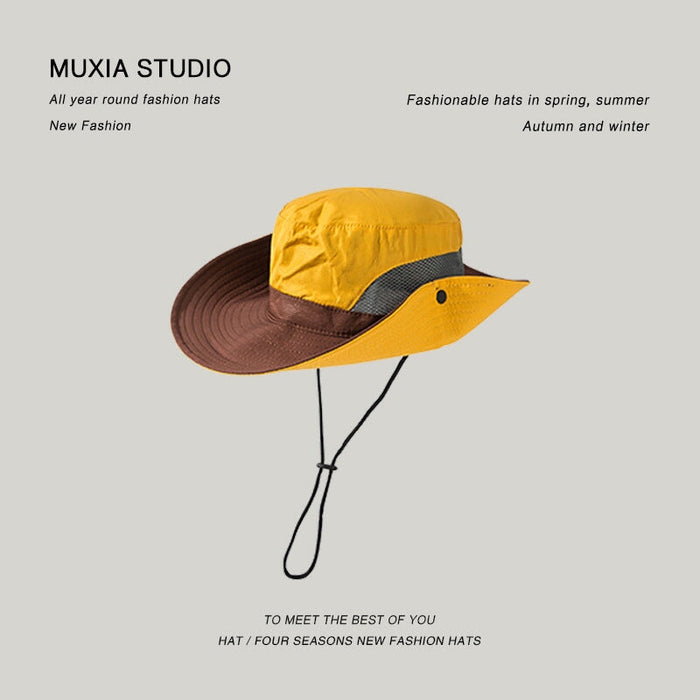 Wholesale Shade Breathable Outdoor Polyester Hiking Hat JDC-FH-Muxia013 Fashionhat 沐夏 yellow one size Wholesale Jewelry JoyasDeChina Joyas De China
