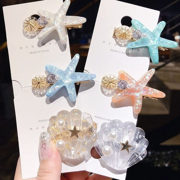 Wholesale Shell Starfish Hairpin JDC-HC-ZhuoM003 Hair Clips 卓美 Wholesale Jewelry JoyasDeChina Joyas De China