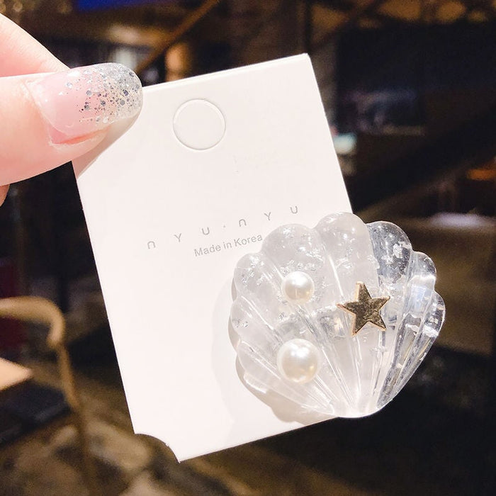 Wholesale Shell Starfish Hairpin JDC-HC-ZhuoM003 Hair Clips 卓美 Silver Wholesale Jewelry JoyasDeChina Joyas De China