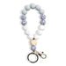 Wholesale Silicone Beaded Wood Bead Keychain Wristlet JDC-KC-ZhiS001 Keychains 智尚 Leopard Blue Wholesale Jewelry JoyasDeChina Joyas De China