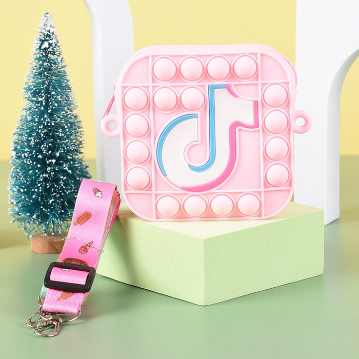 Wholesale silicone pink square type children's shoulder bag JDC-SD-Ruox003 Shoulder Bags 超级 Wholesale Jewelry JoyasDeChina Joyas De China