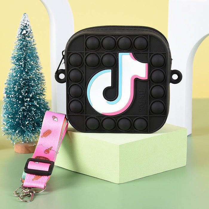 Wholesale silicone pink square type children's shoulder bag JDC-SD-Ruox003 Shoulder Bags 超级 Black 10*10*4cm Wholesale Jewelry JoyasDeChina Joyas De China