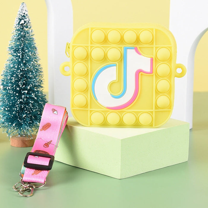 Wholesale silicone pink square type children's shoulder bag JDC-SD-Ruox003 Shoulder Bags 超级 Yellow 10*10*4cm Wholesale Jewelry JoyasDeChina Joyas De China