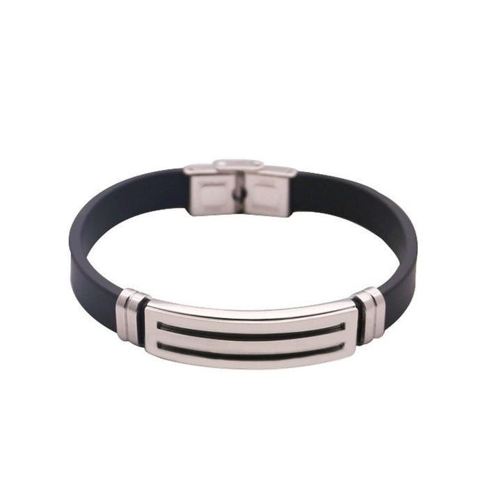 Wholesale silicone stainless steel bracelet JDC-BT-HongX002 Bracelet 宏祥 Wholesale Jewelry JoyasDeChina Joyas De China
