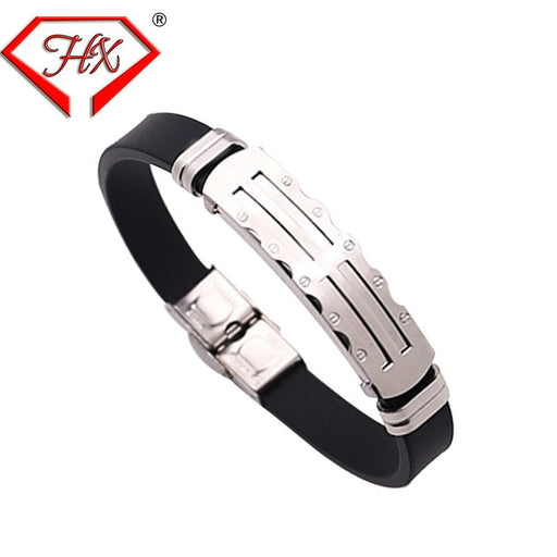 Wholesale silicone stainless steel bracelet JDC-BT-HongX003 Bracelet 宏祥 Wholesale Jewelry JoyasDeChina Joyas De China