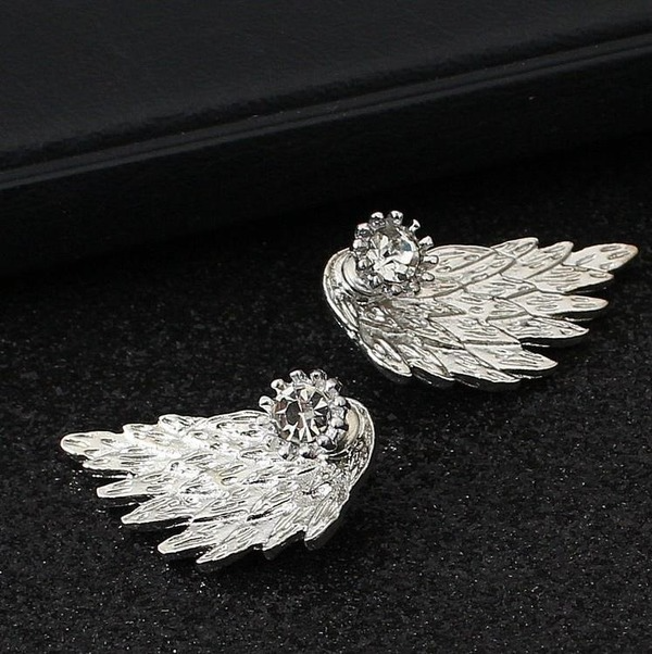 Bulk Jewelry Wholesale silver alloy angel wing earrings JDC-ES-RL004 Wholesale factory from China YIWU China