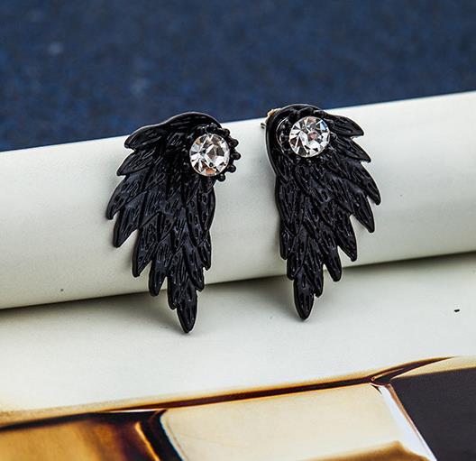 Bulk Jewelry Wholesale silver alloy angel wing earrings JDC-ES-RL004 Wholesale factory from China YIWU China