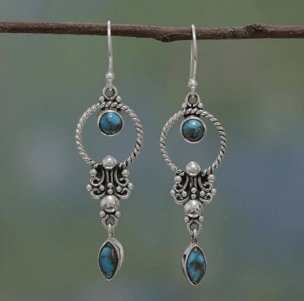 Wholesale silver alloy Bohemian Earrings JDC-ES-Saip012 Earrings 赛蒲 Wholesale Jewelry JoyasDeChina Joyas De China