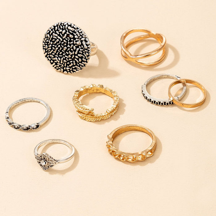 Bulk Jewelry Wholesale silver alloy color mixing ring refers to 8-piece JDC-RS-C196 Wholesale factory from China YIWU China