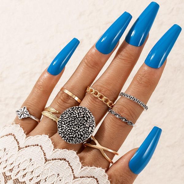 Bulk Jewelry Wholesale silver alloy color mixing ring refers to 8-piece JDC-RS-C196 Wholesale factory from China YIWU China