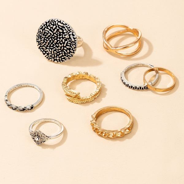 Bulk Jewelry Wholesale silver alloy color mixing ring refers to 8-piece JDC-RS-C196 Wholesale factory from China YIWU China