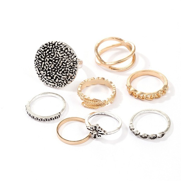 Bulk Jewelry Wholesale silver alloy color mixing ring refers to 8-piece JDC-RS-C196 Wholesale factory from China YIWU China