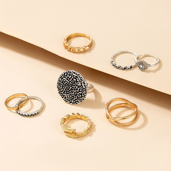 Bulk Jewelry Wholesale silver alloy color mixing ring refers to 8-piece JDC-RS-C196 Wholesale factory from China YIWU China