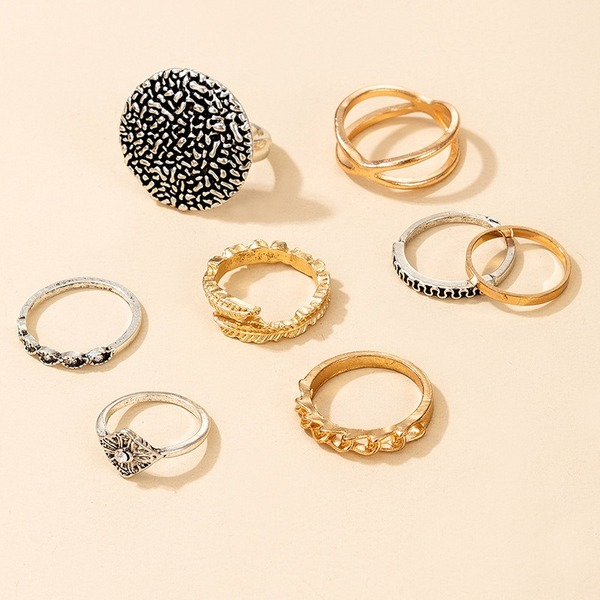 Bulk Jewelry Wholesale silver alloy color mixing ring refers to 8-piece JDC-RS-C196 Wholesale factory from China YIWU China