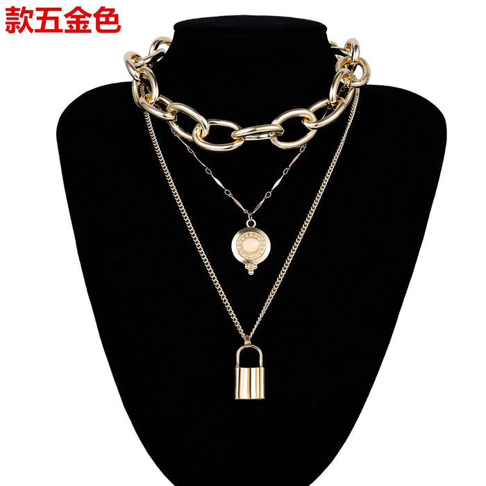 Bulk Jewelry Wholesale silver alloy key lock Pendant Necklace JDC-NE-KunJ006 Wholesale factory from China YIWU China