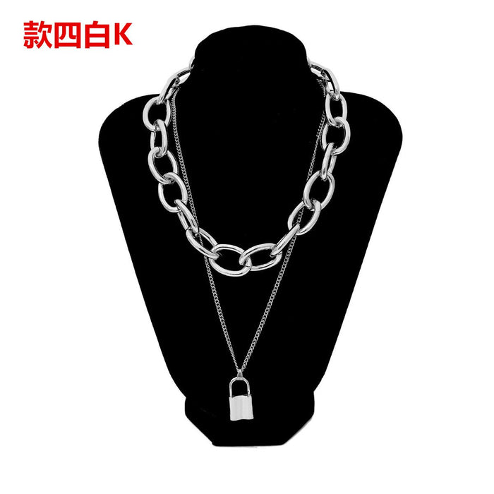 Bulk Jewelry Wholesale silver alloy key lock Pendant Necklace JDC-NE-KunJ006 Wholesale factory from China YIWU China