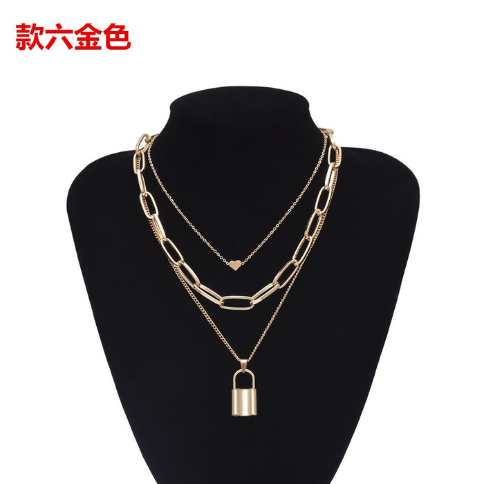 Bulk Jewelry Wholesale silver alloy key lock Pendant Necklace JDC-NE-KunJ006 Wholesale factory from China YIWU China