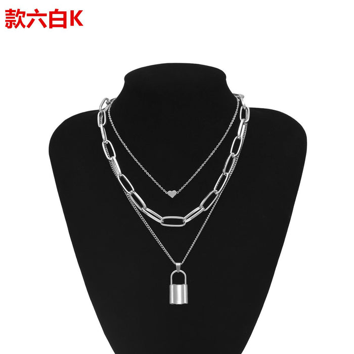 Bulk Jewelry Wholesale silver alloy key lock Pendant Necklace JDC-NE-KunJ006 Wholesale factory from China YIWU China