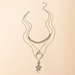 Bulk Jewelry Wholesale silver alloy moon snake-shaped three-layer necklace JDC-NE-C094 Wholesale factory from China YIWU China