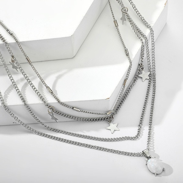 Bulk Jewelry Wholesale silver alloy Pentagram jewelry chain necklace JDC-NE-C006 Wholesale factory from China YIWU China